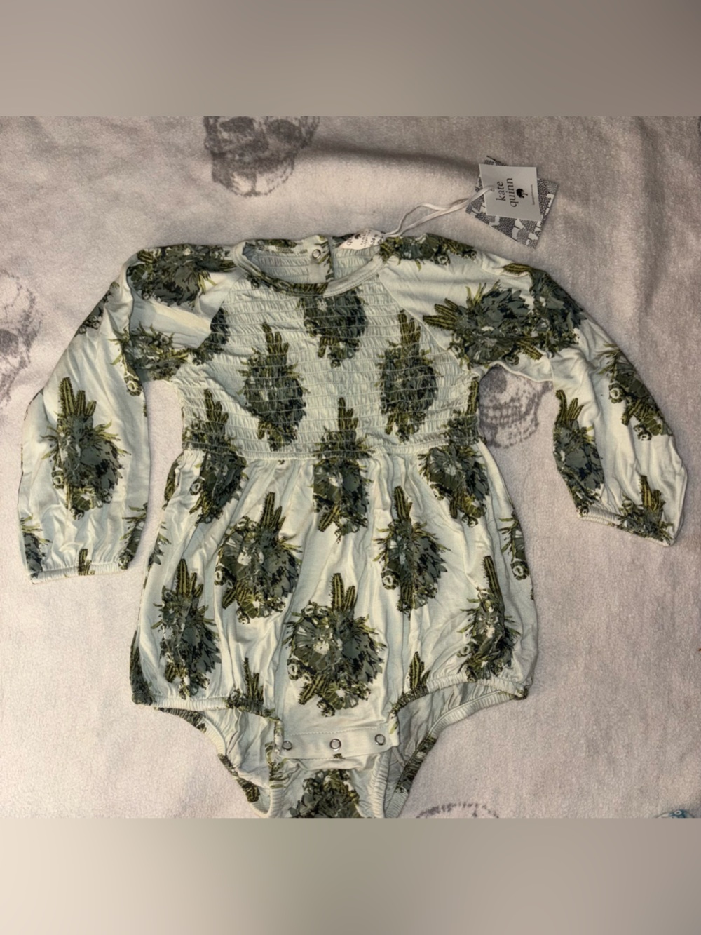 NWT Kate Quinn Cactus Flower Long Sleeve Onesie 🌵18-24 Months